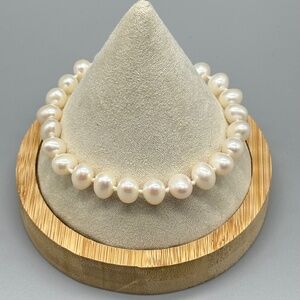 Sterling Silver Fresh Water Pearl Individually Knotted Bracelet Sz 7.5 Jewelry